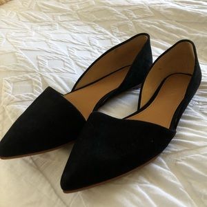 J.Crew d’Orsay Black Suede Flats